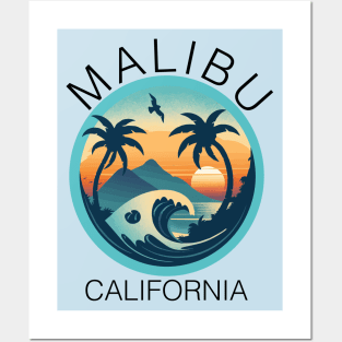 Malibu - California (with Black Lettering) Posters and Art